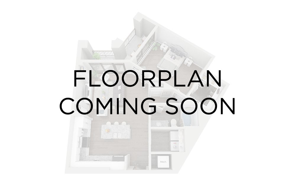2BR/2BA - Townhouse - 2 bedroom floorplan layout with 2 bathrooms and 1020 square feet
